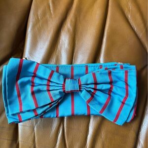 kate spade Blue and Red Striped Clutch